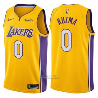 Maglia Los Angeles Lakers Kyle Kuzma #0 2017-18 Giallo