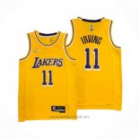 Maglia Los Angeles Lakers Kyrie Irving #11 75th Anniversary 2021-22 Giallo