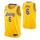Maglia Los Angeles Lakers LeBron James #6 Icon 2021-22 Giallo