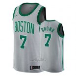 Maglia Boston Celtics Brown #7 Citta 2017-18 Grigio