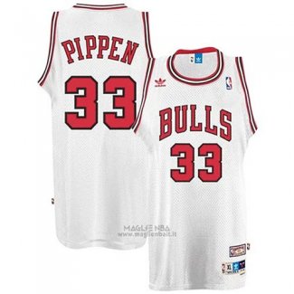 Maglia Chicago Bulls Scottie Pippen #33 Retro Bianco