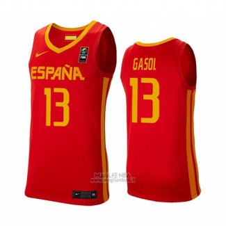 Maglia Espana Marc Gasol #13 2019 FIBA Baketball USA Cup Rosso