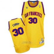 Maglia Golden State Warriors Stephen Curry #30 Retro Giallo2