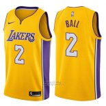 Maglia Los Angeles Lakers Lonzo Ball #2 2017-18 Giallo