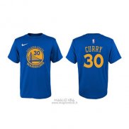 Maglia Manica Corta Stephen Curry Golden State Warriors Blu3