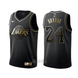 Maglia Golden Edition Los Angeles Lakers Kobe Bryant #24 Nero