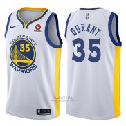 Maglia Golden State Warriors Kevin Durant #35 2017-18 Bianco