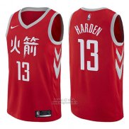 Maglia Houston Rockets James Harden #13 Citta 2017-18 Rosso