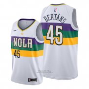 Maglia New Orleans Pelicans Dairis Bertans #45 Citta Bianco