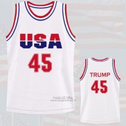 Maglia USA 1992 Donald Trump #45 Bianco