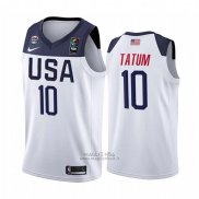 Maglia Usa Jayson Tatum #10 2019 FIBA Basketball USA Cup Bianco
