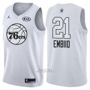 Maglia All Star 2018 Philadelphia 76ers Jimmy Joel Embiid #21 Bianco