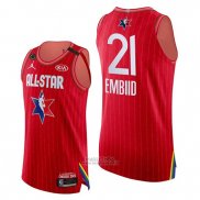 Maglia All Star 2020 Eastern Conference Joel Embiid #21 Rosso