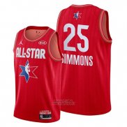 Maglia All Star 2020 Philadelphia 76ers Ben Simmons #25 Rosso