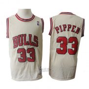 Maglia Chicago Bulls Scottie Pippen #33 Retro Crema