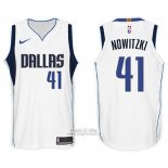 Maglia Dallas Mavericks Dirk Nowitzki #41 2017-18 Bianco