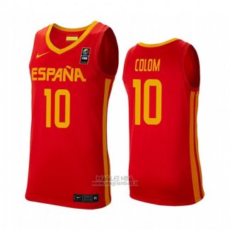 Maglia Espana Quino Colom #10 2019 FIBA Baketball USA Cup Rosso