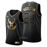 Maglia Golden Edition Milwaukee Bucks Khris Middleton #22 Nero
