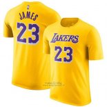 Maglia Manica Corta Lebron James Los Angeles Lakers Giallo4