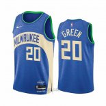 Maglia Milwaukee Bucks A.J. Green #20 Citta 2023-24 Blu