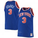 Maglia New York Knicks John Starks #3 Mitchell & Ness Hardwood Classics Blu