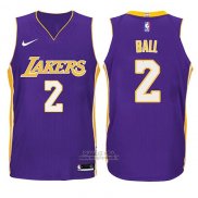 Maglia Bambino Los Angeles Lakers Lonzo Ball #2 Statement 2017-18 Viola