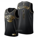Maglia Golden Edition New Orleans Pelicans Zion Williamson #1 Nero