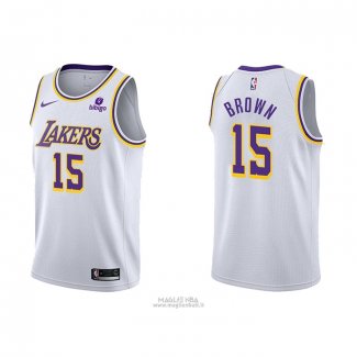 Maglia Los Angeles Lakers Jabari Brown #15 Association 2021-22 Bianco
