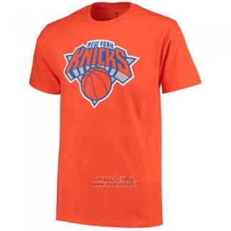Maglia Manica Corta New York Knicks Arancione2