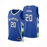 Maglia Milwaukee Bucks A.J. Green #20 Citta 2022-23 Blu