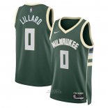 Maglia Milwaukee Bucks Damian Lillard #0 Icon Verde