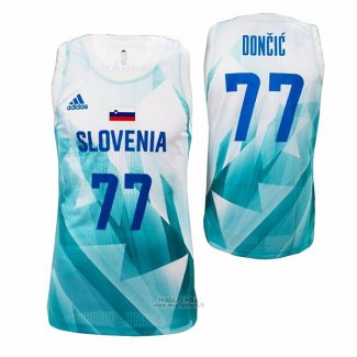 Maglia Slovenia Luka Doncic #77 Tokyo 2021 Bianco