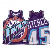 Maglia Utah Jazz Donovan Mitchell #45 Mitchell & Ness Big Face Viola