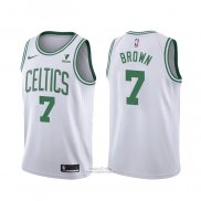 Maglia Boston Celtics Jaylen Brown #7 Association 2021-22 Bianco