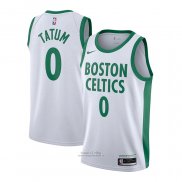 Maglia Boston Celtics Jayson Tatum #0 Citta 2020-21 Bianco