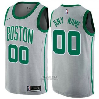 Maglia Boston Celtics Nike Personalizzate Citta 2017-18 Grigio