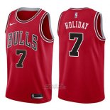 Maglia Chicago Bulls Justin Holiday #7 Icon 2017-18 Rosso