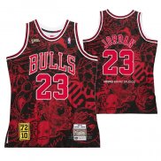 Maglia Chicago Bulls Michael Jordan #23 Mitchell & Ness Hebru Brantley Nero