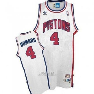 Maglia Detroit Pistons Joe Dumars #4 Retro Bianco