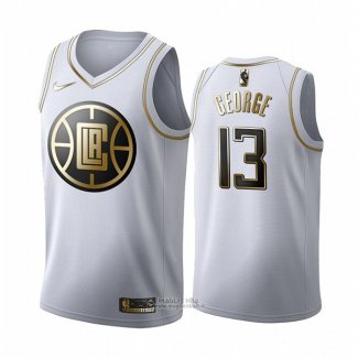 Maglia Golden Edition Los Angeles Clippers Paul George #13 Bianco