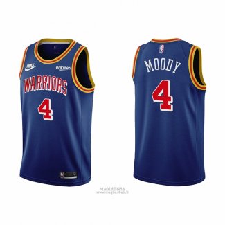Maglia Golden State Warriors Moses Moody #4 75th Anniversary Blu