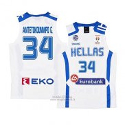 Maglia Grecia Giannis Antetokounmpo #34 2019 FIBA Baketball USA Cup Bianco