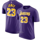 Maglia Manica Corta Lebron James Los Angeles Lakers 2019 Viola