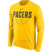 Maglia Manica Lunga Indiana Pacers Giallo Practice Legend Performance