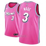 Maglia Miami Heat Dwyane Wade #3 Earned 2018 Rosa