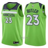 Maglia Minnesota Timberwolves Jimmy Butler #23 Statement 2017-18 Verde