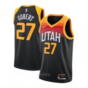 Maglia Utah Jazz Rudy Gobert #27 Citta 2020-21 Nero