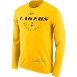 Maglia Manica Lunga Los Angeles Lakers Giallo Practice Legend Performance