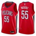 Maglia New Orleans Pelicans E'twaun Moore #55 Statement 2017-18 Rosso