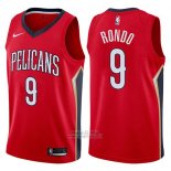 Maglia New Orleans Pelicans Rajon Rondo #9 Statement 2017-18 Rosso